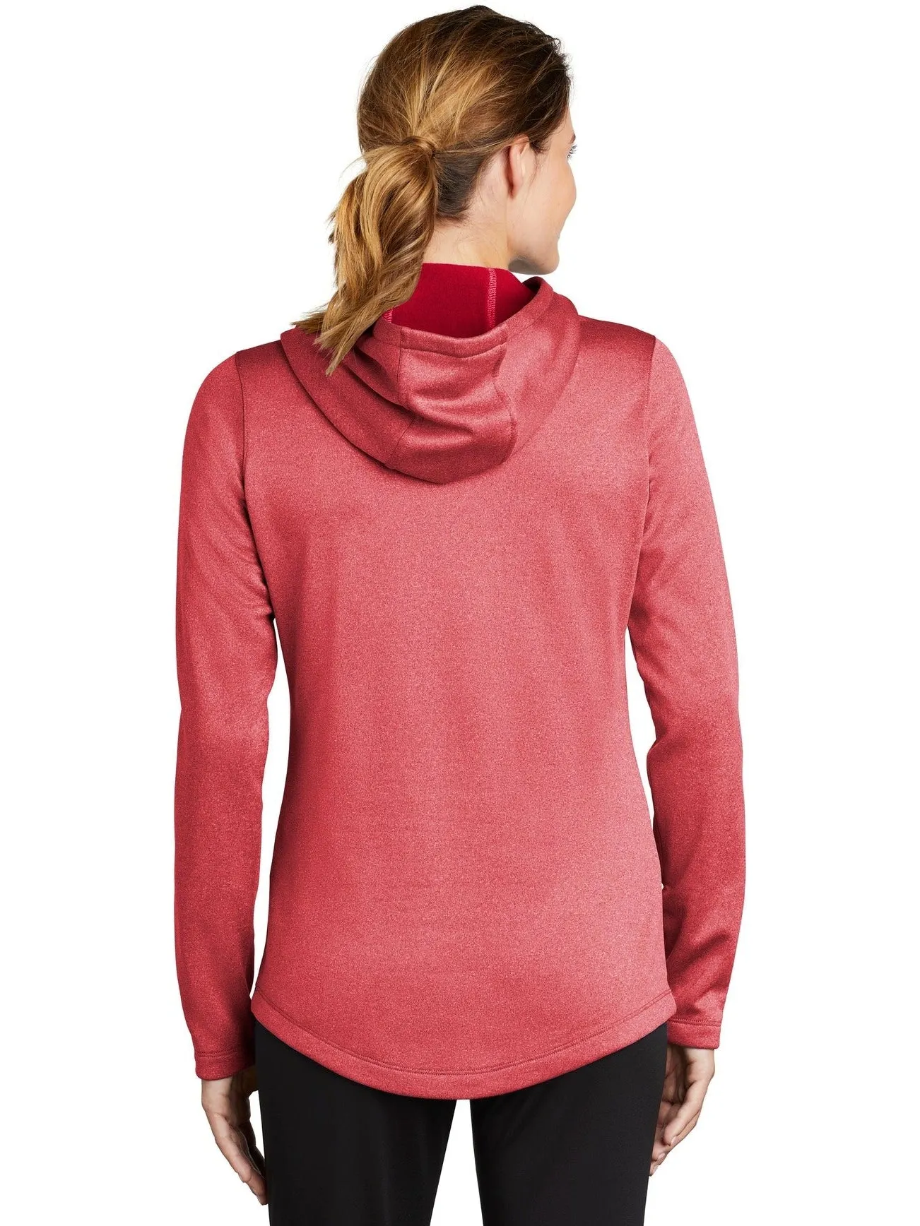 OUTLET-Sport-Tek Ladies Posicharge Sport-Wick Heather Fleece Hooded Pullover