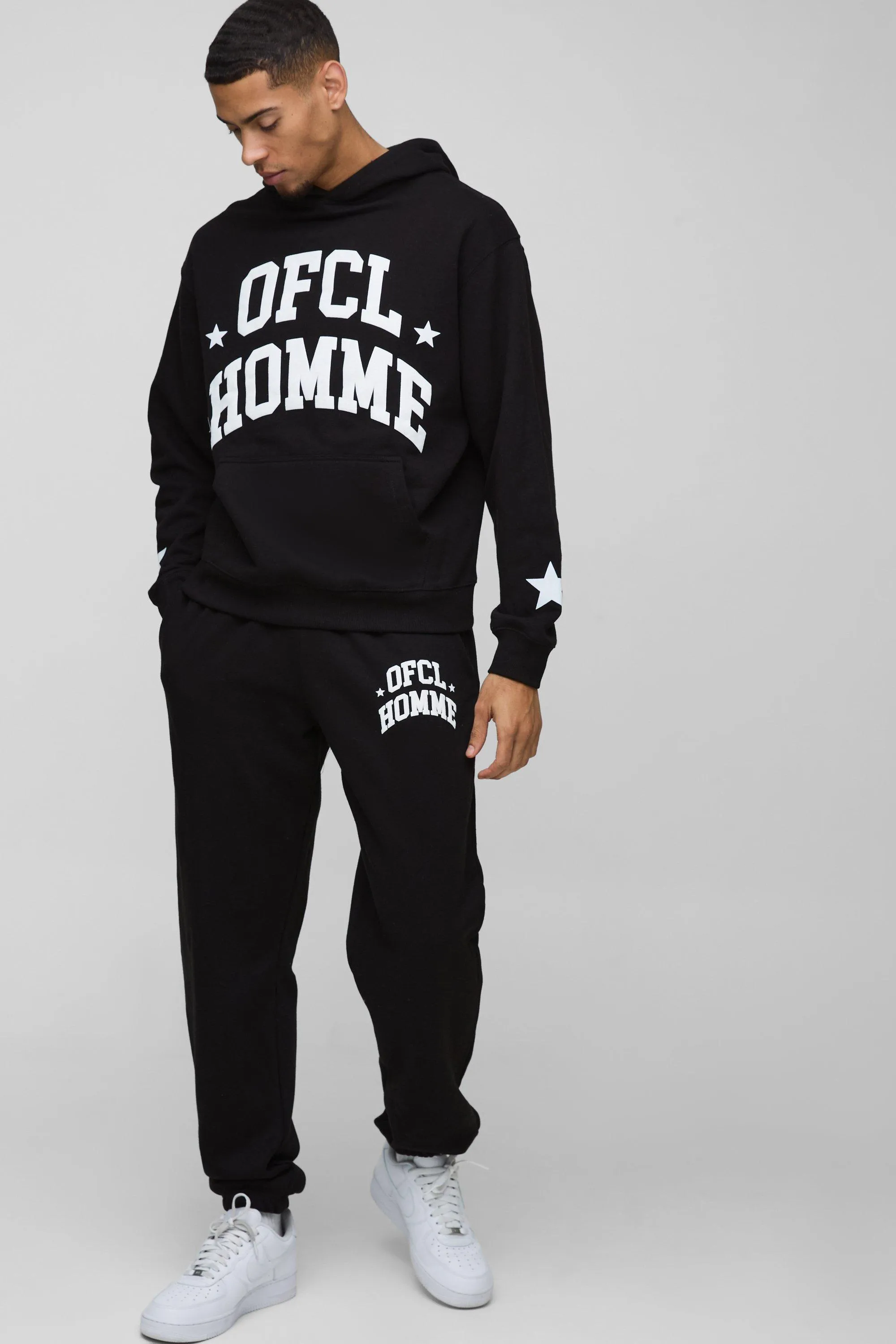 Oversized Boxy Ofcl Star Puff Print Hooded Tracksuit