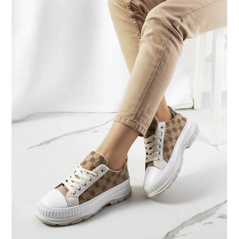 PA1 Beige sneakers on the Meliko platform brown