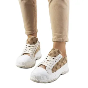 PA1 Beige sneakers on the Meliko platform brown