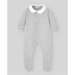 Paz Rodriguez - Baby Knit Newborn Romper Pulgarcito, Grey Pearl