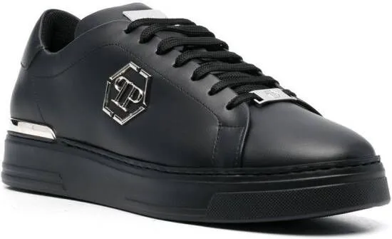 Philipp Plein Hexagon low-top leather sneakers Black