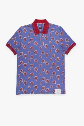 Piquet Man Polo Blue Red