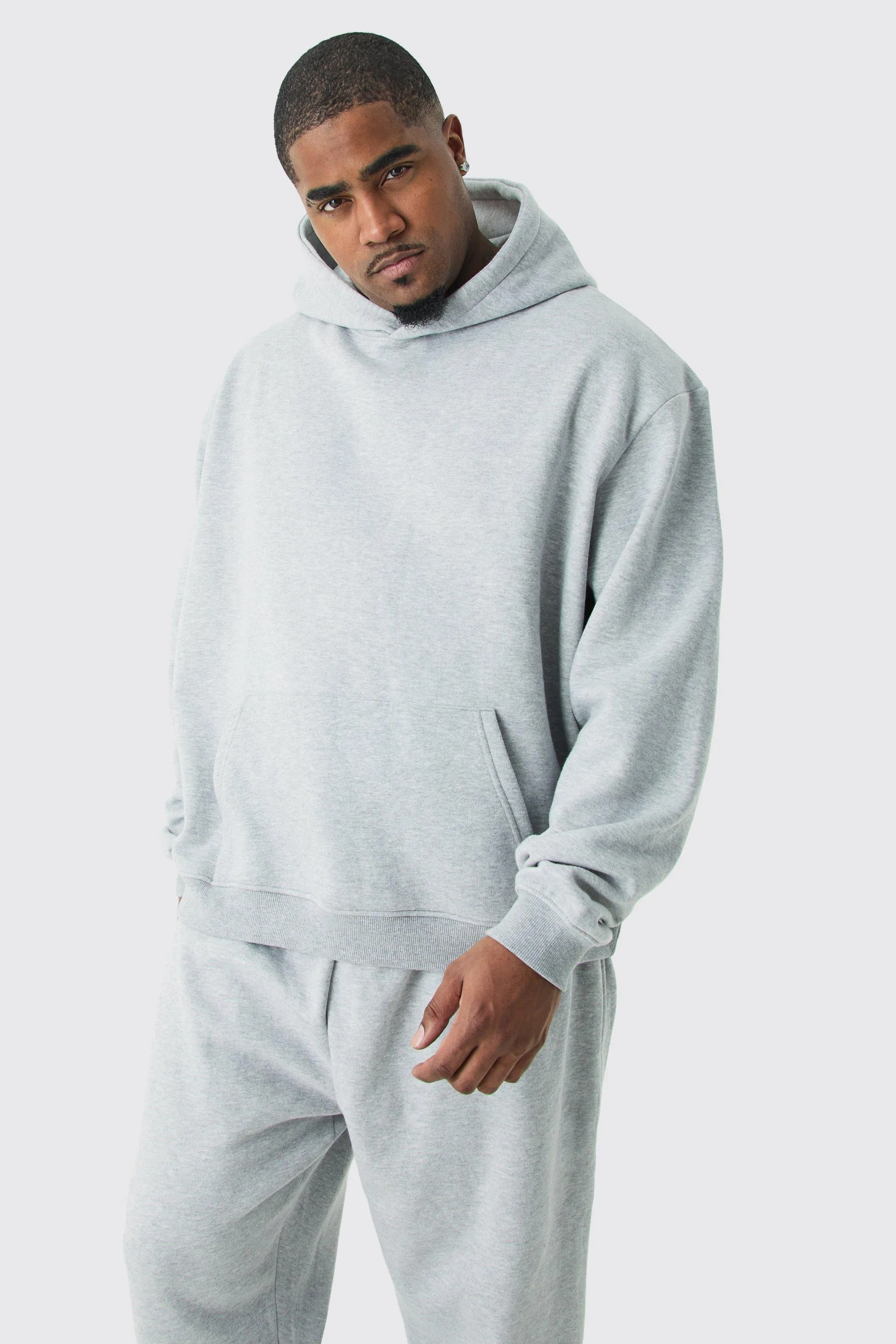 Plus Oversized Boxy Hooded Tracksuit | boohooMAN UK