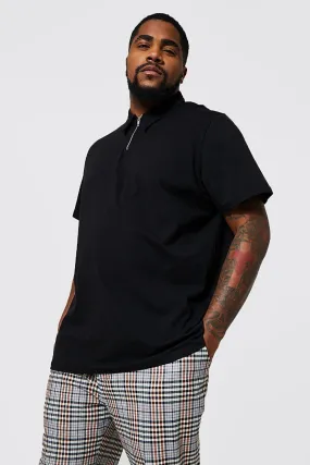 Plus Premium Fit Zip Polo