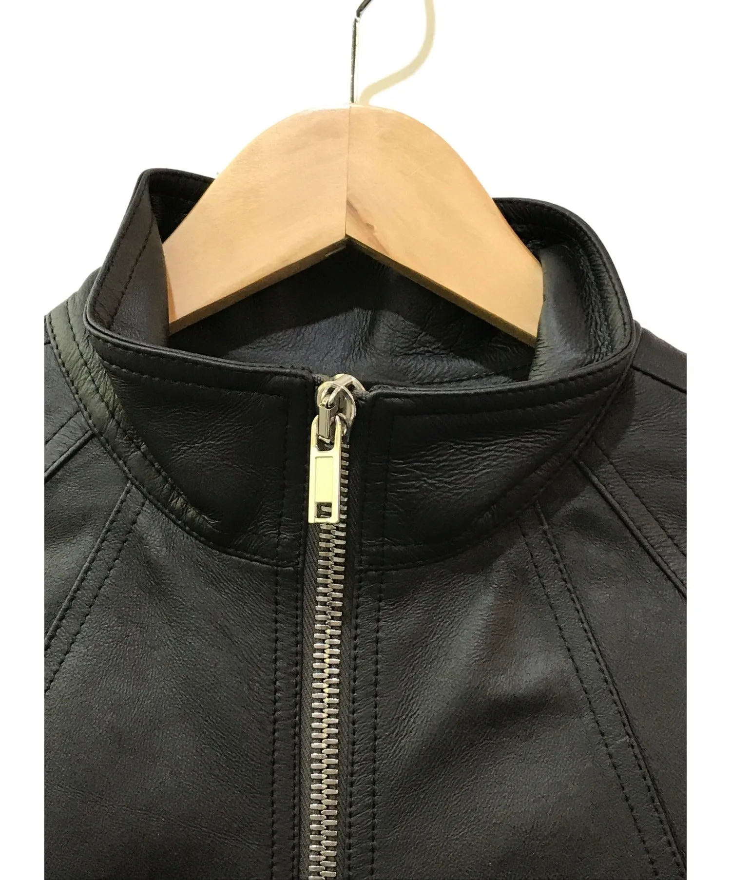 [Pre-owned] RICK OWENS Stand collar leather jacket RU21S6761