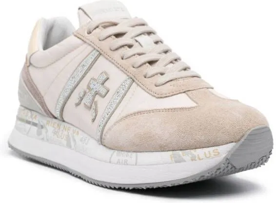 Premiata Conny rhinestone-embellished sneakers Neutrals