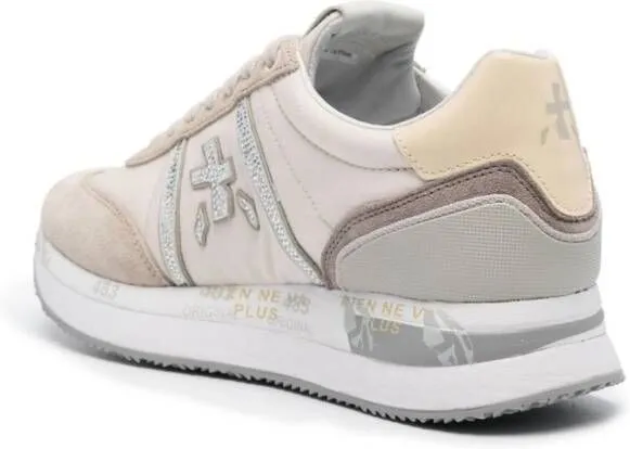 Premiata Conny rhinestone-embellished sneakers Neutrals