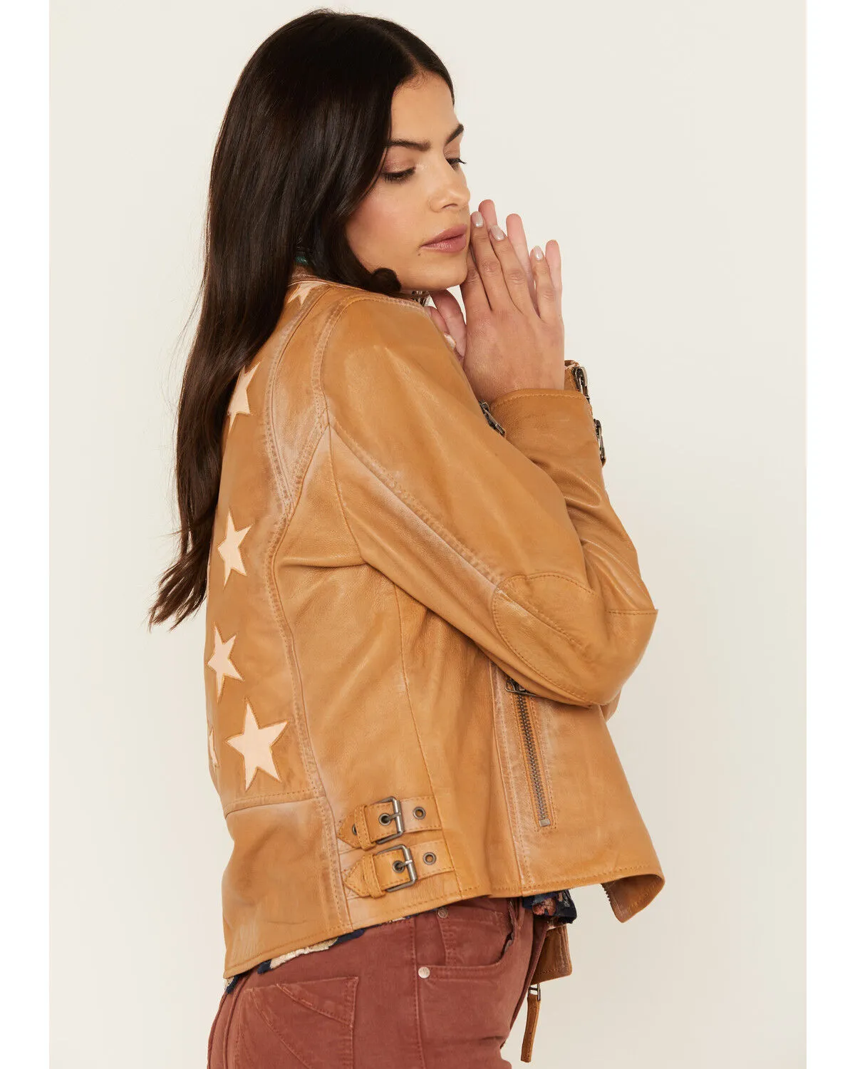 Product Name:  Mauritius Women's Christy Scatter Star Leather Jacket