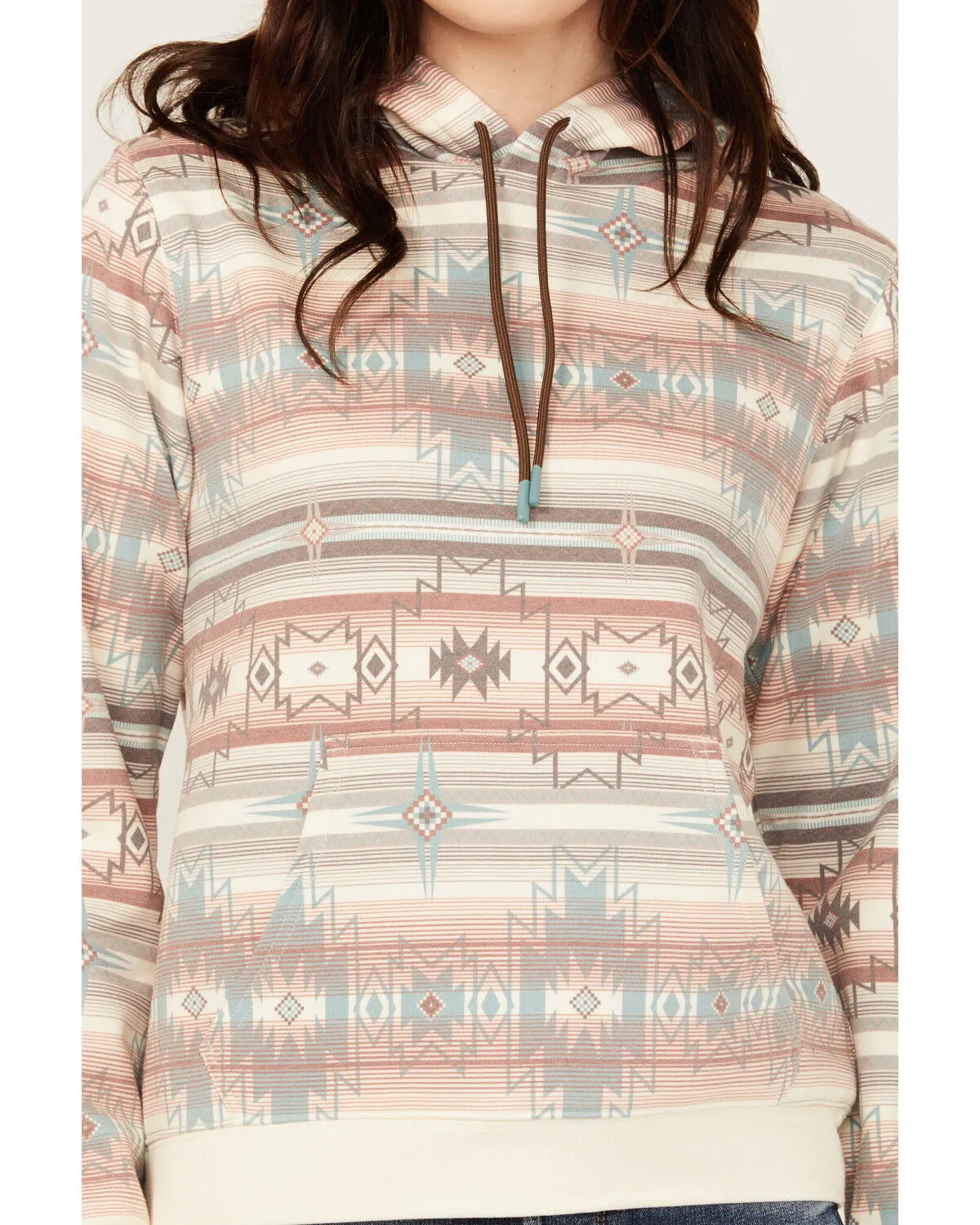 Product Name:  Shyanne Ranch Women's Southwestern Striped Print Fleece Hoodie