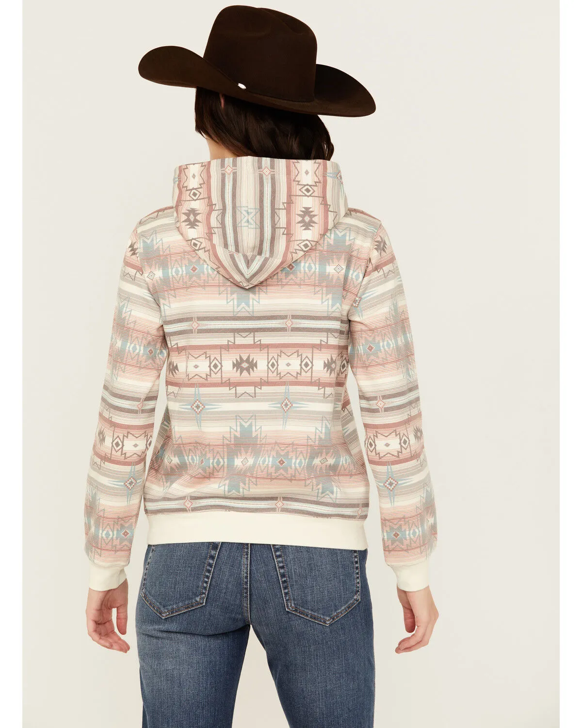 Product Name:  Shyanne Ranch Women's Southwestern Striped Print Fleece Hoodie