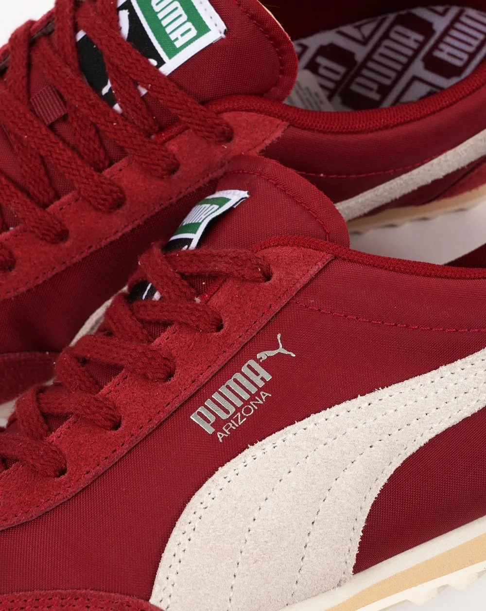 Puma Arizona Nylon Trainers Deep Red Off White