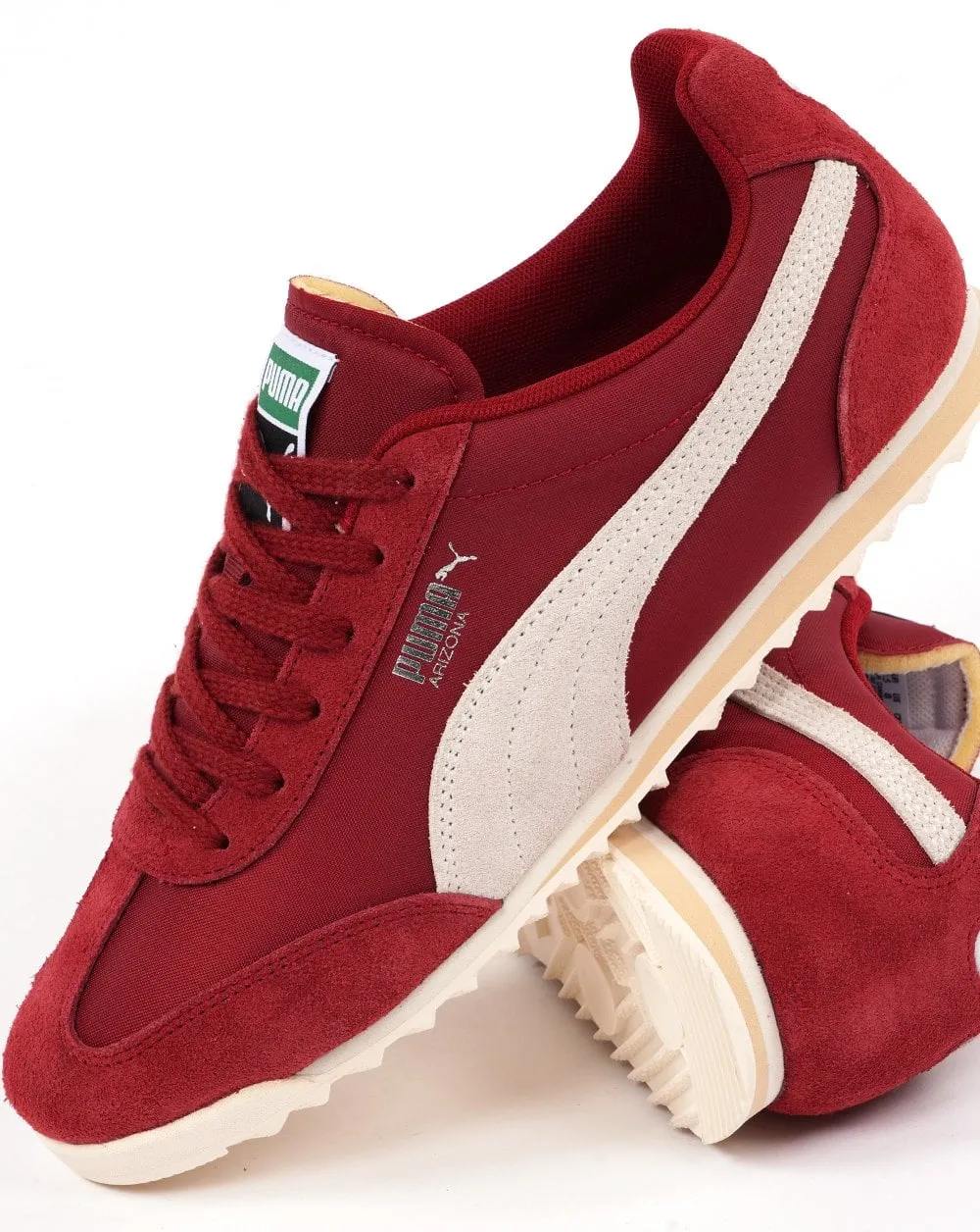 Puma Arizona Nylon Trainers Deep Red Off White