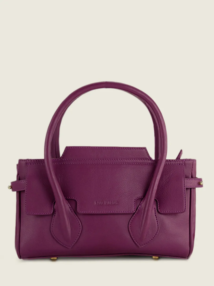 Purple Leather Handbag for Women - Madeleine S Art Deco Zinzolin | PAUL MARIUS