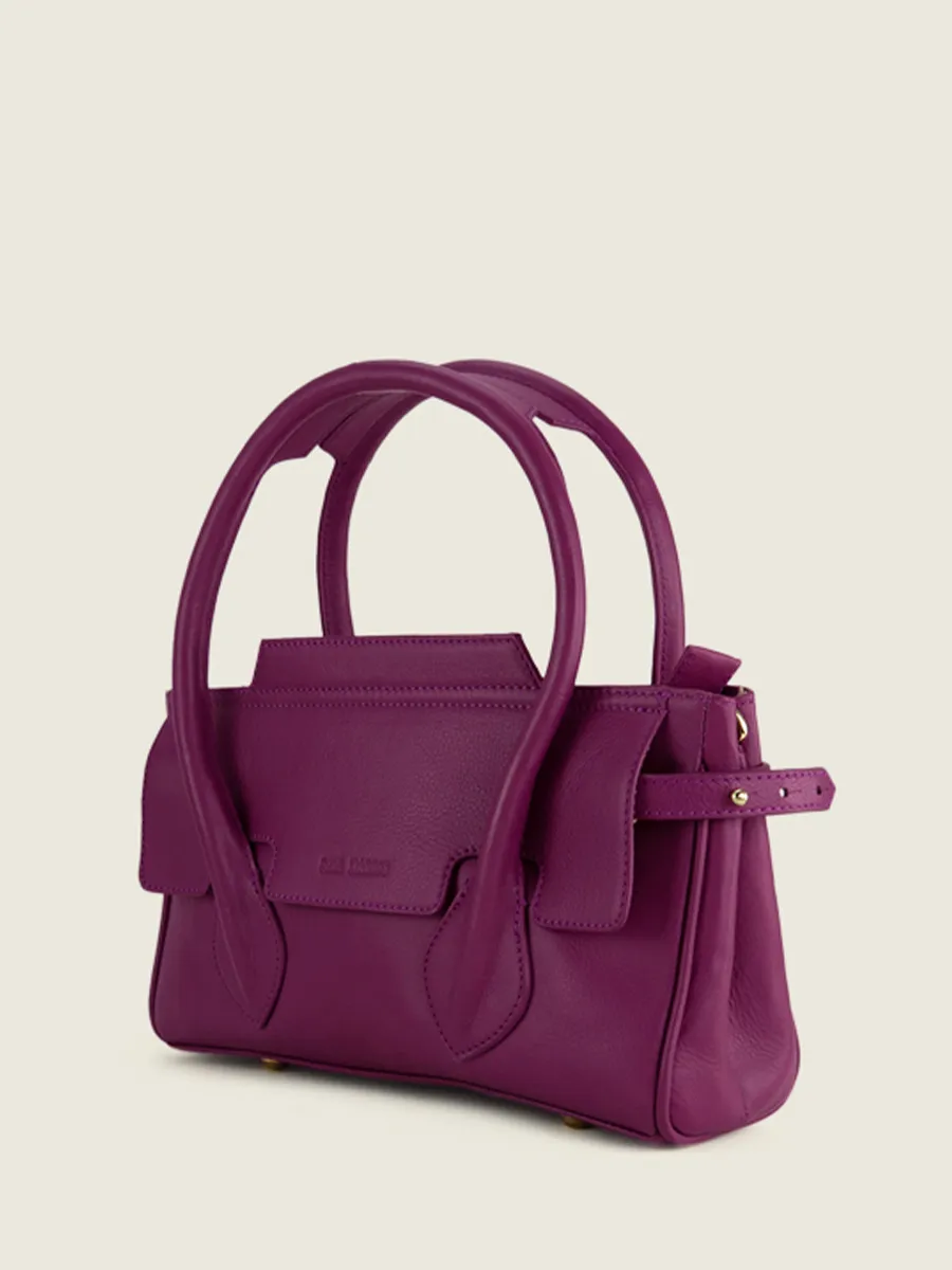 Purple Leather Handbag for Women - Madeleine S Art Deco Zinzolin | PAUL MARIUS