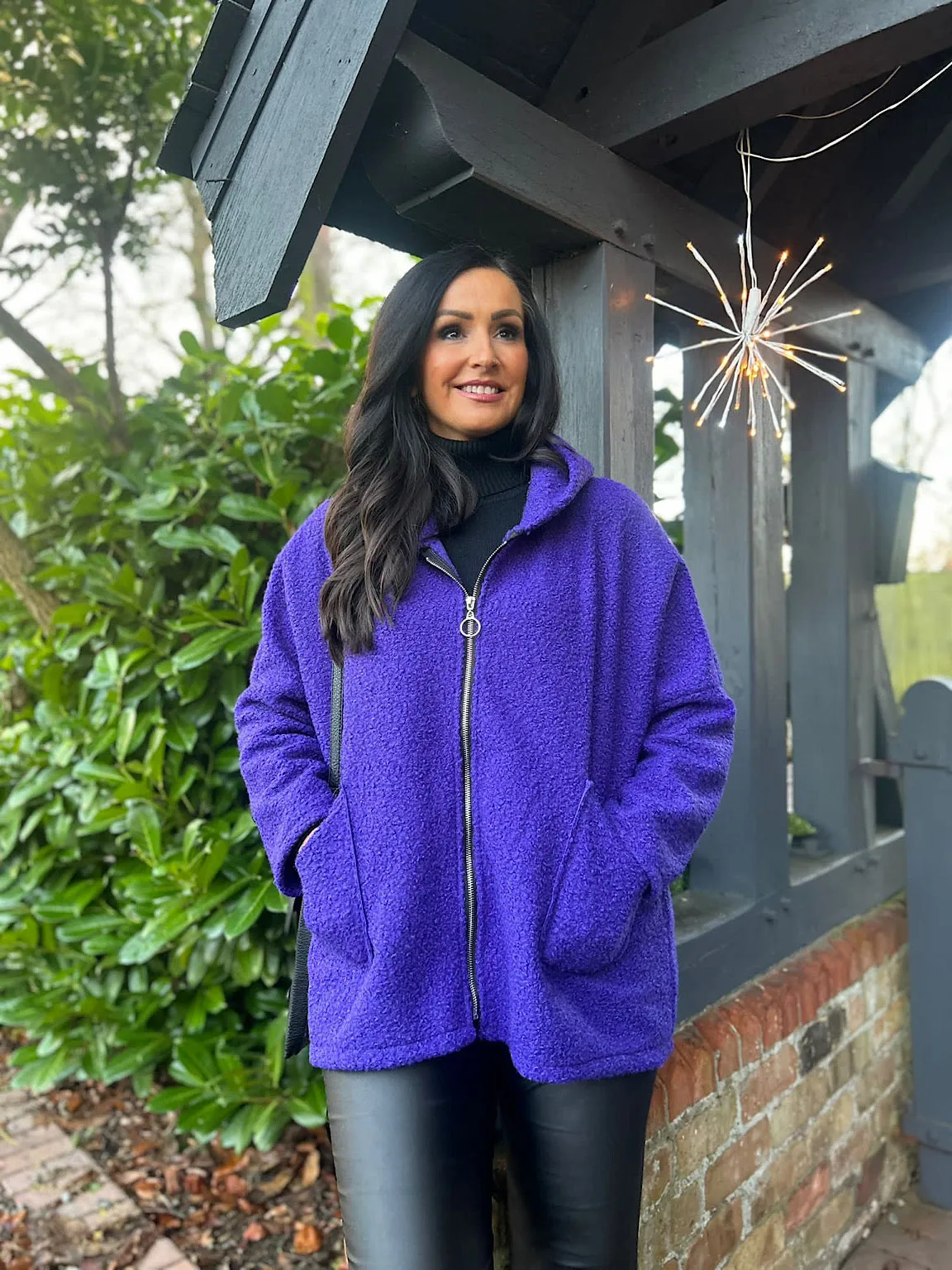 Purple Zip Hooded Jacket Norma