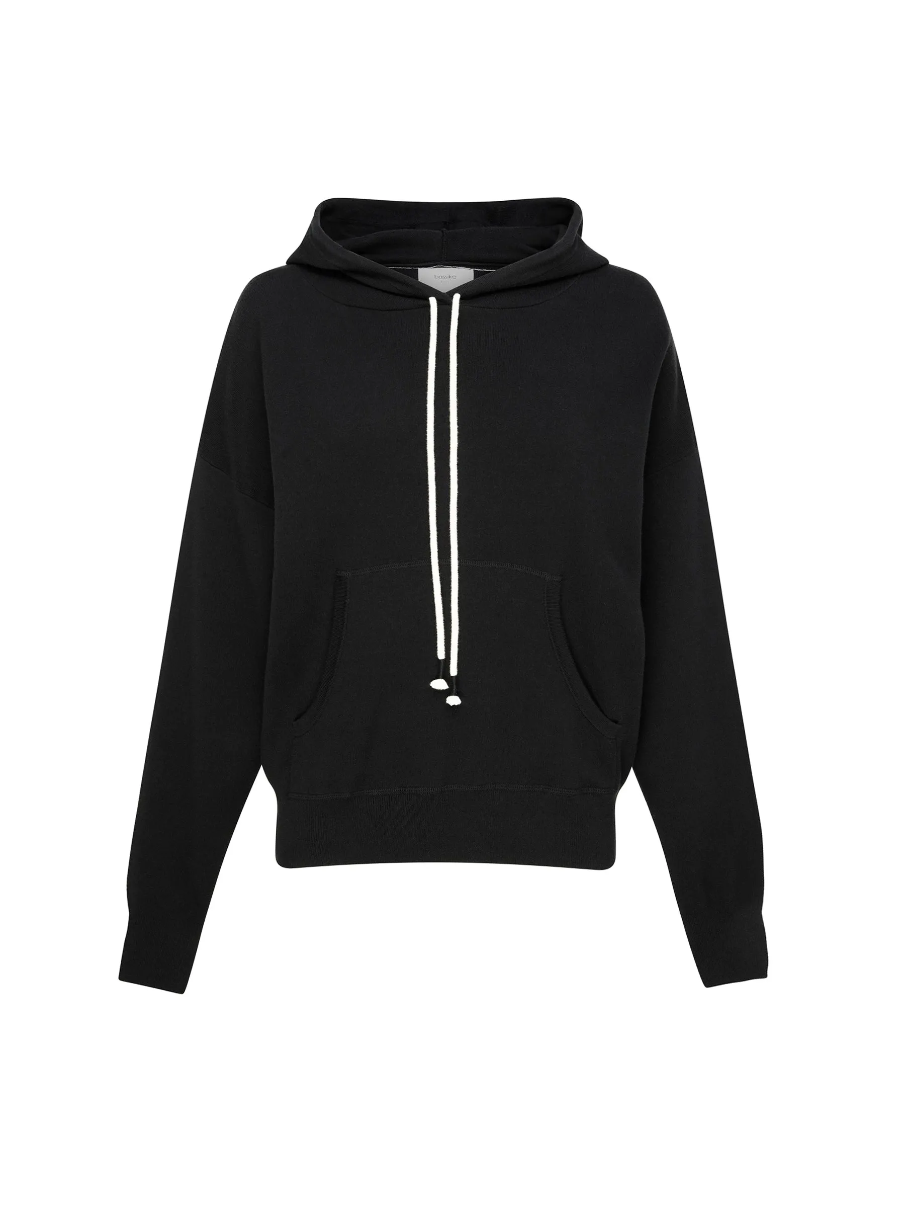 regular fit cotton knit hoodie