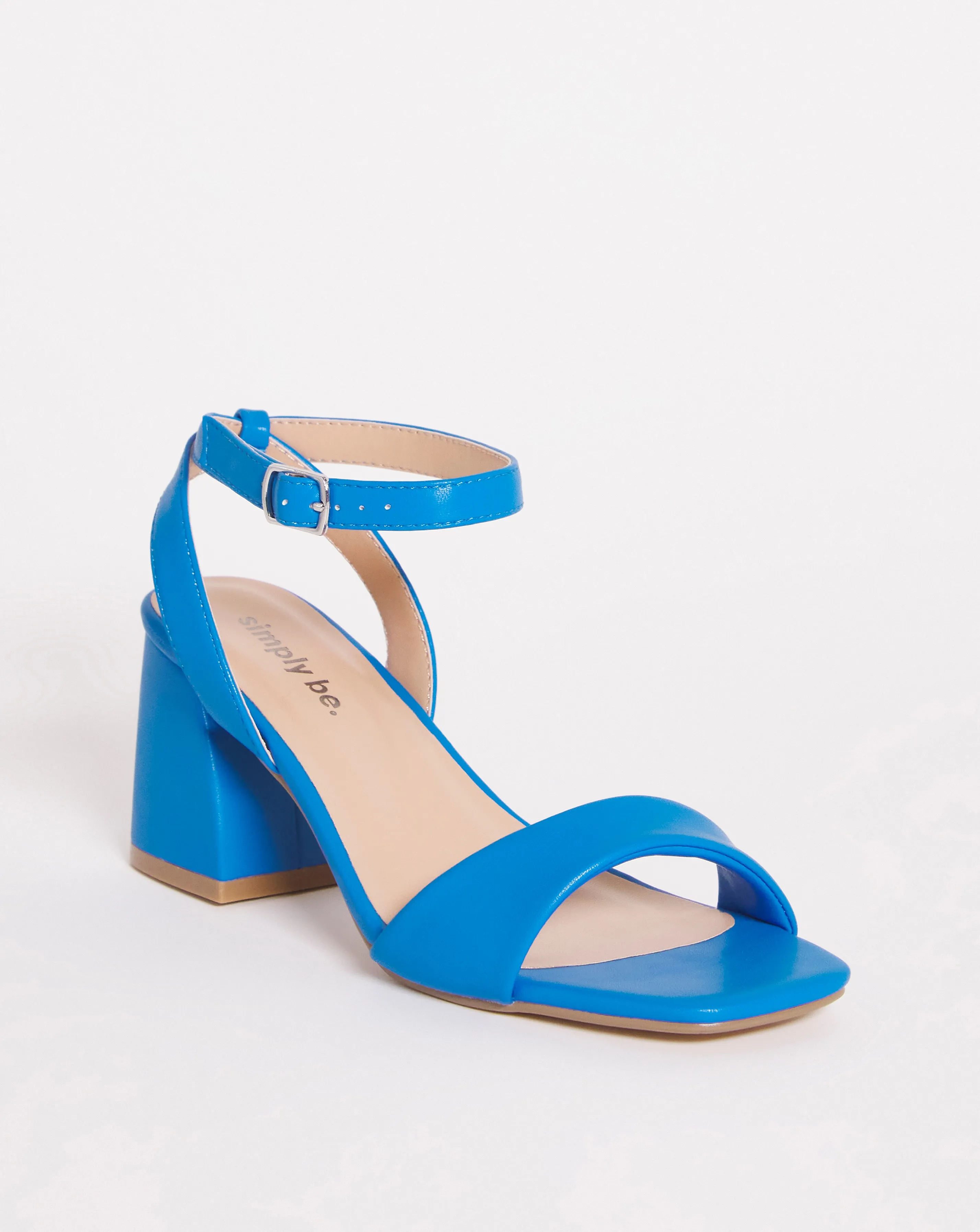 Rimini Barely There Block Heeled Sandals Ex Wide Fit