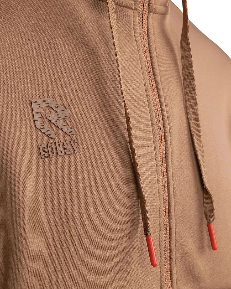 Robey - Off Pitch Scuba Full-Zip Hooded Track Jacket - Brown