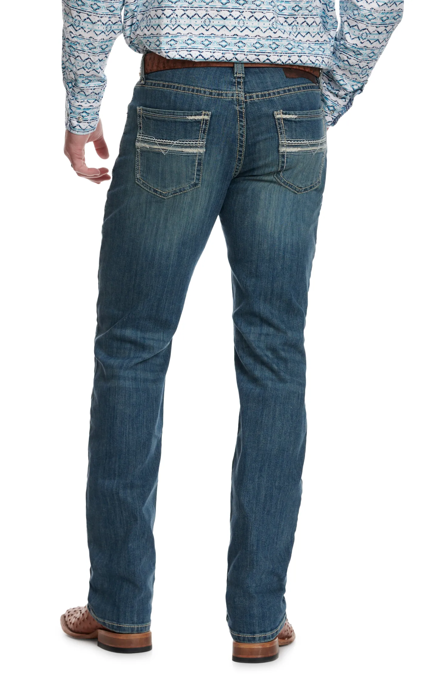 Rock & Roll Denim Men's Double Barrel Medium Wash Relaxed Fit Stackable Boot Cut Jeans