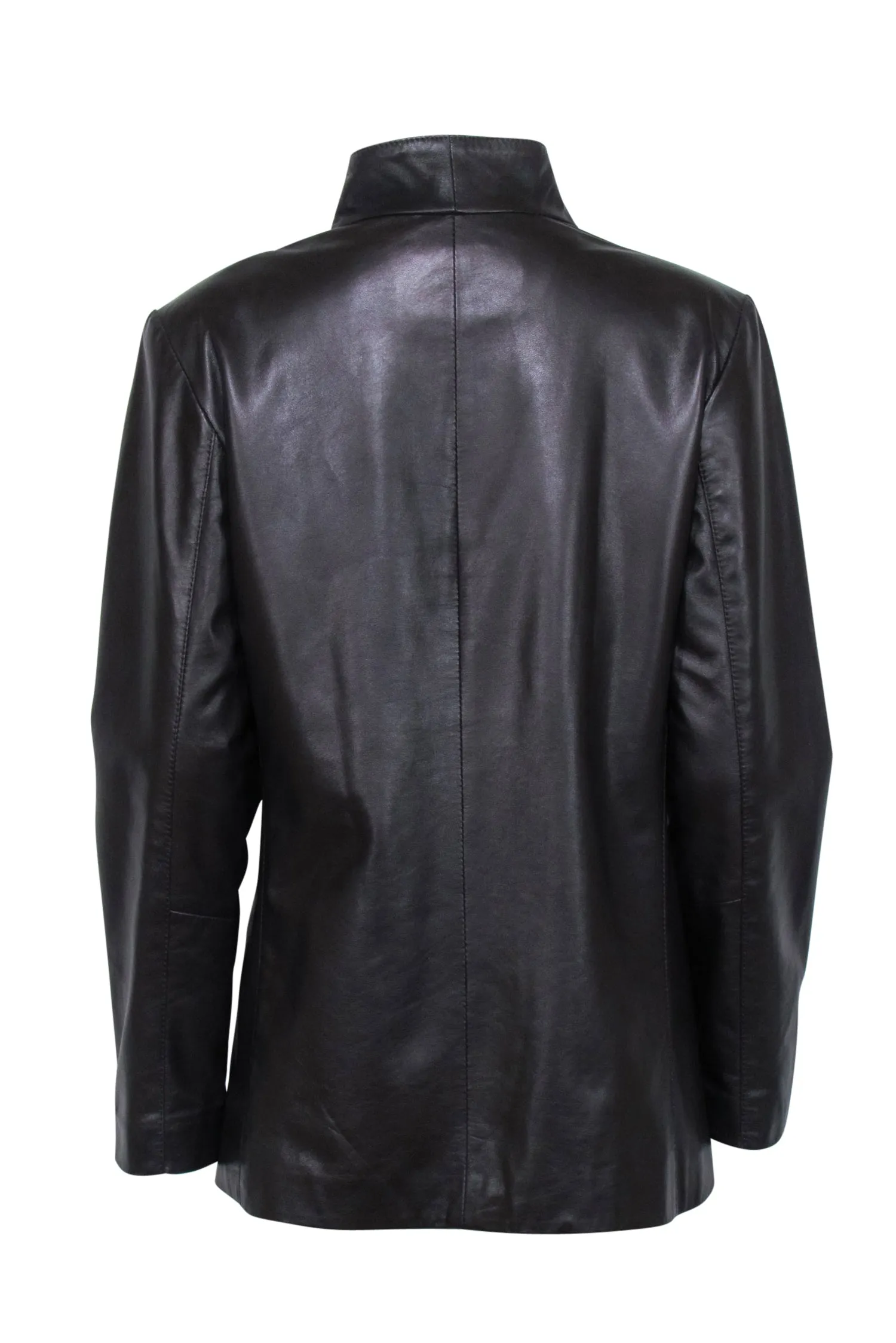 Rossi & Caruso - Brown Sheep Leather Zipper Front Jacket Sz L