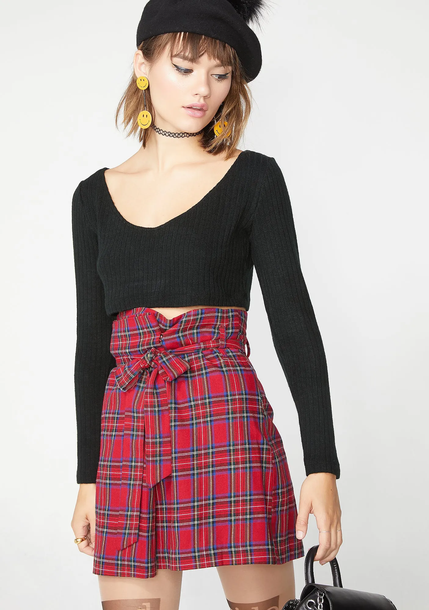 Rude AF Plaid Skirt-