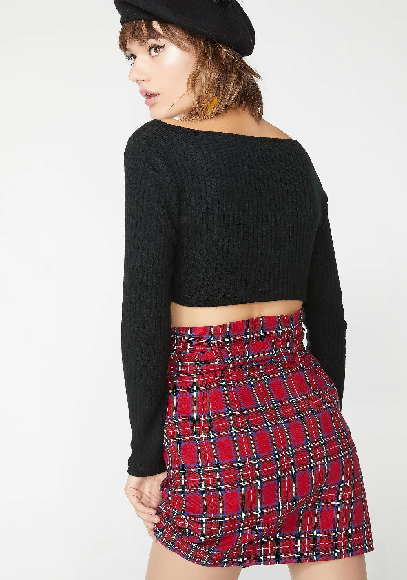 Rude AF Plaid Skirt-