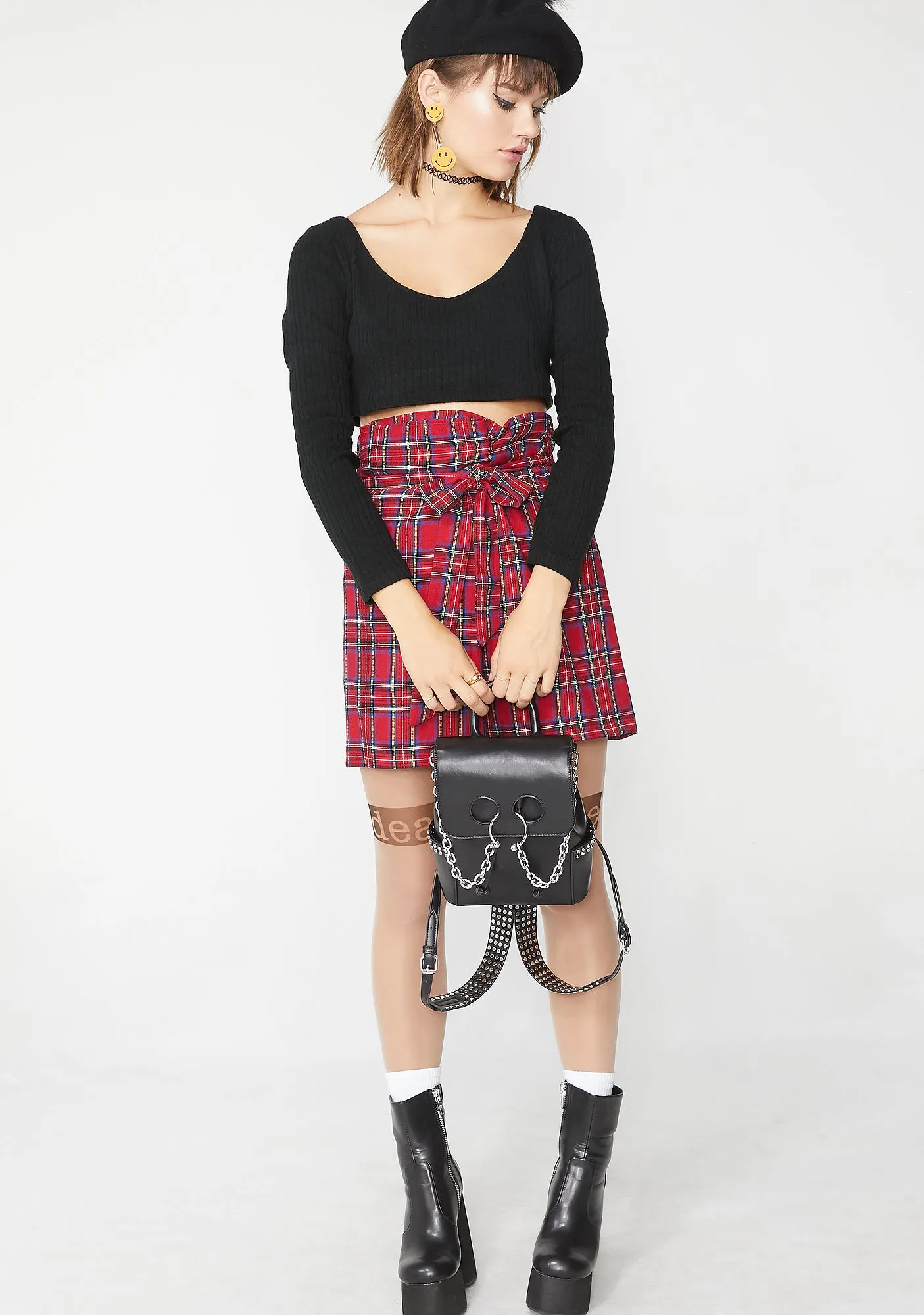 Rude AF Plaid Skirt-