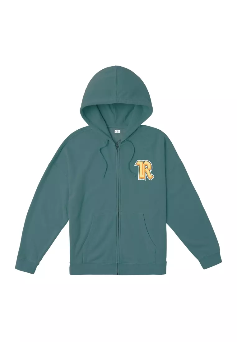 RVCA RVCA Women Rose Machado Thrift Zip-Up Hoodie - Teal Blue