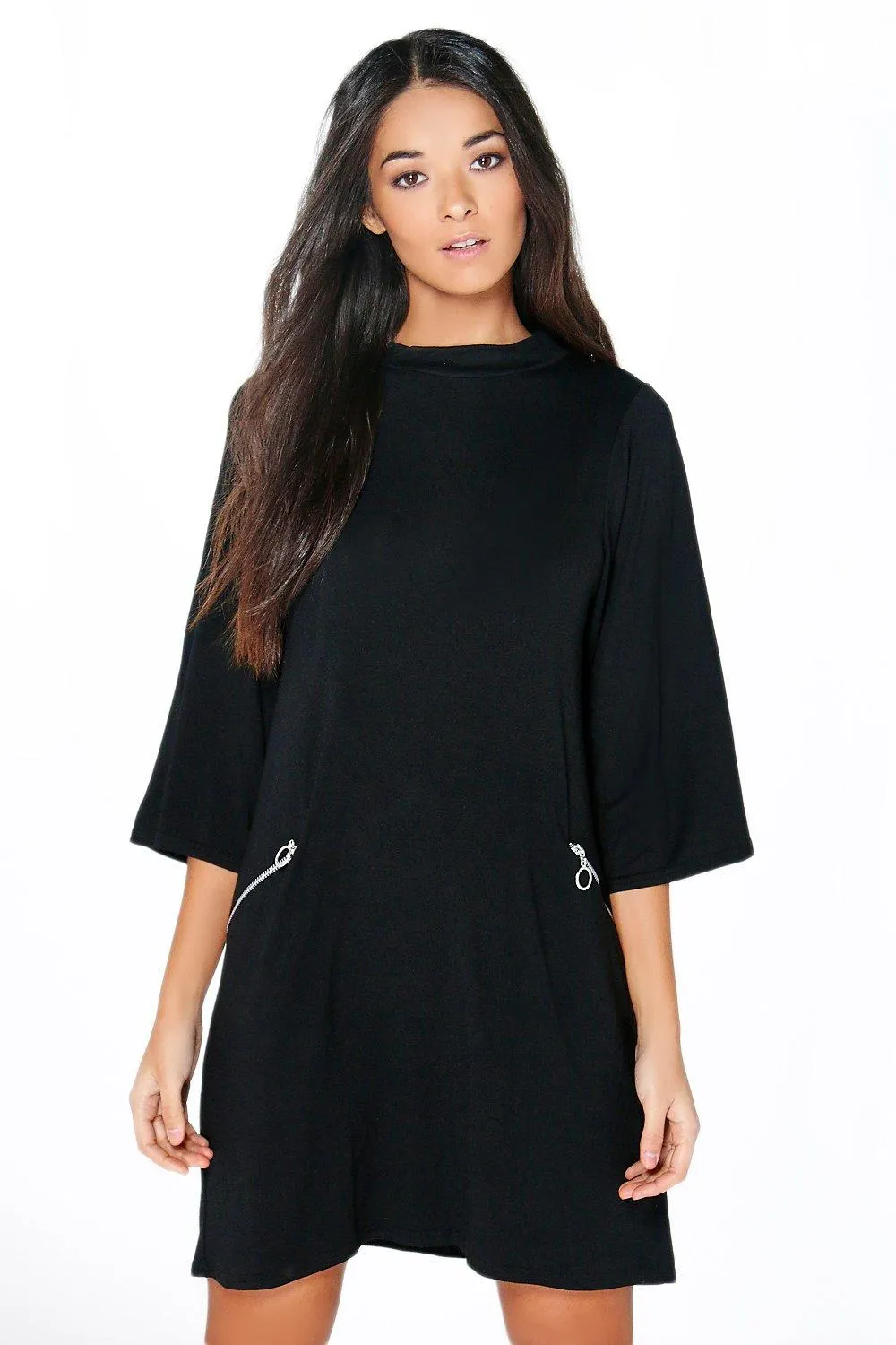 Sally Polo Neck Swing Dress