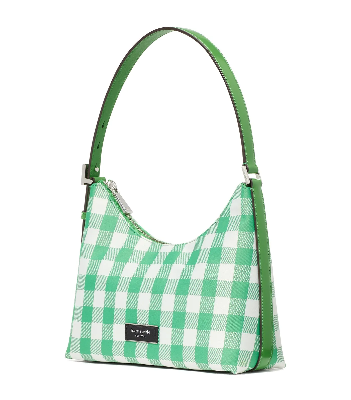 Sam Icon Gingham Printed Fabric Small Shoulder Bag Candy Grass Multi