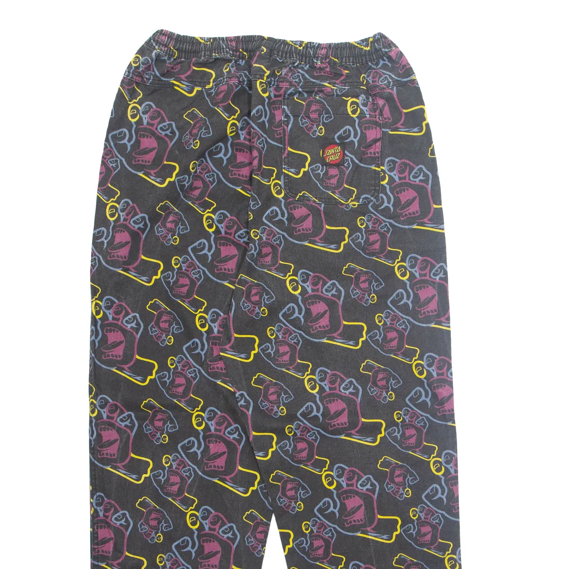 SANTACRUZ Crazy Pattern Womens Trousers Black Regular Tapered W28 L29