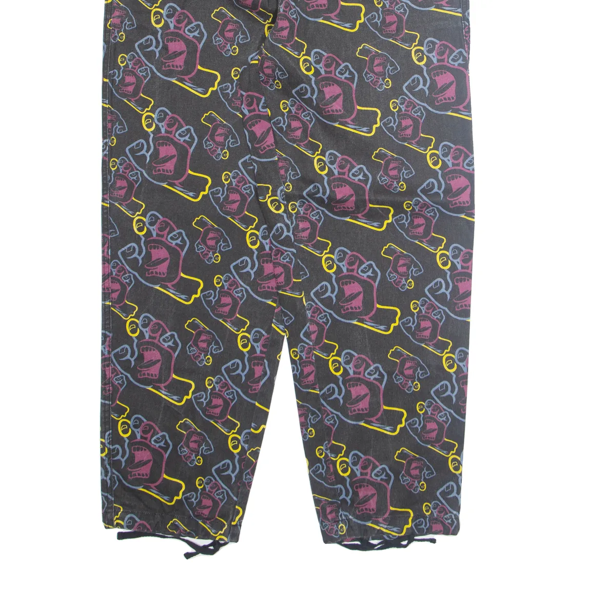 SANTACRUZ Crazy Pattern Womens Trousers Black Regular Tapered W28 L29