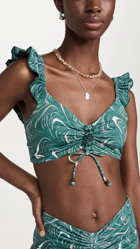 Sea   Amara Marble Print Bikini Top 