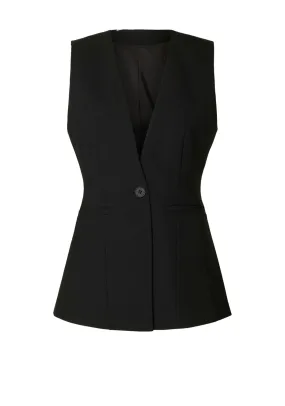 Selected Femme Eloise Longline Waistcoat, Black