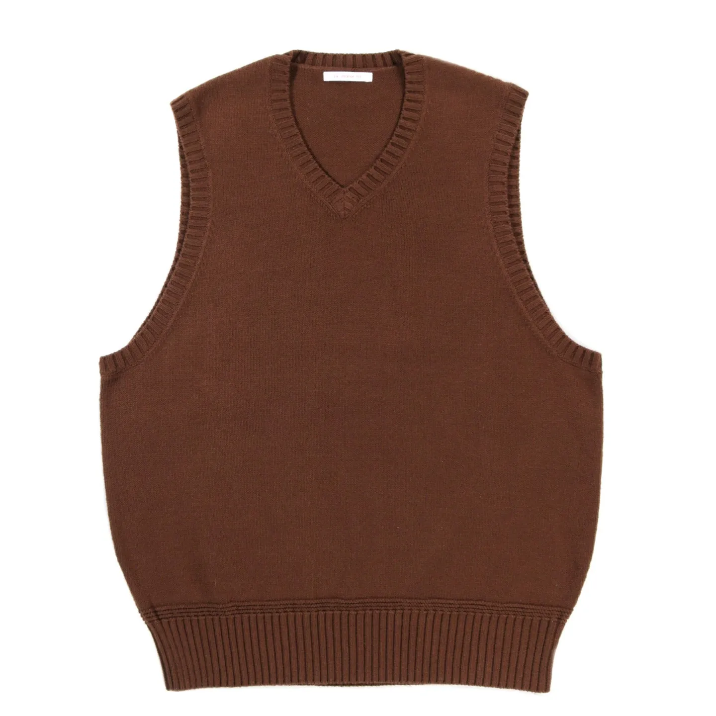 S.K. MANOR HILL SWEATER VEST BROWN COTTON