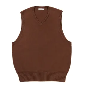 S.K. MANOR HILL SWEATER VEST BROWN COTTON