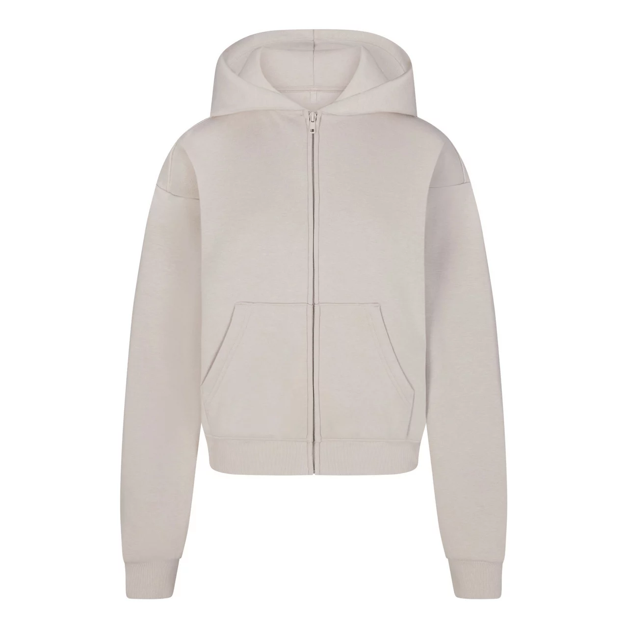 SKIMS COTTON FLEECE Classic Zip-Up Hoodie Stone - Beige