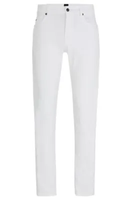 Slim-fit jeans in white cashmere-touch denim