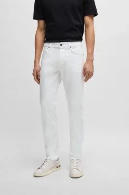 Slim-fit jeans in white cashmere-touch denim