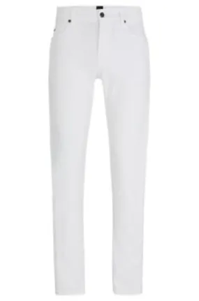 Slim-fit jeans in white cashmere-touch denim