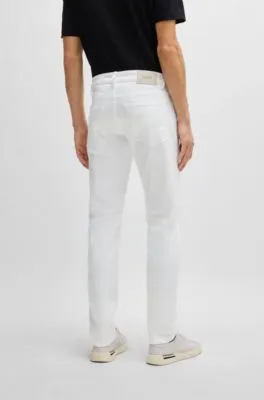 Slim-fit jeans in white cashmere-touch denim