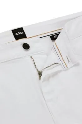 Slim-fit jeans in white cashmere-touch denim