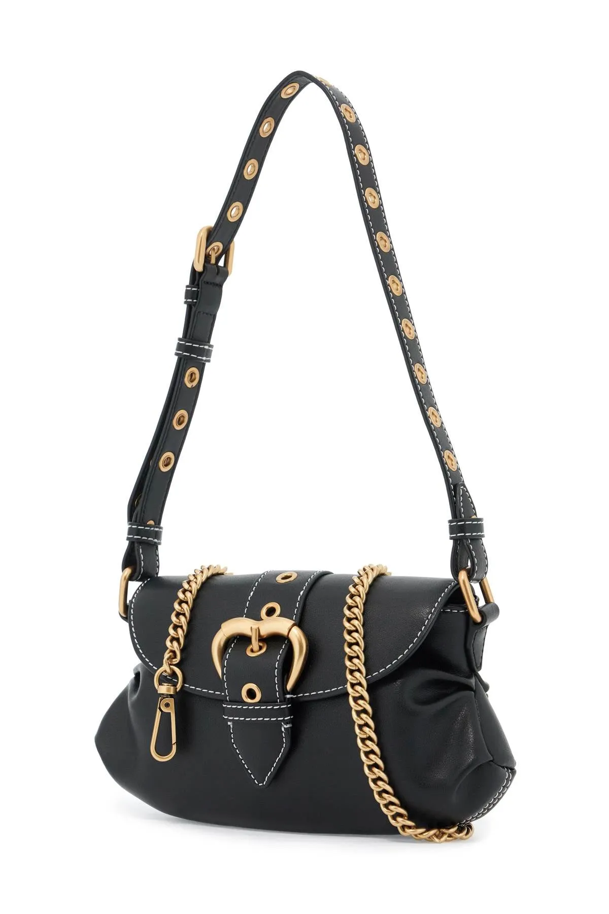 small jolene shoulder bag 102802 A1W9 NERO-ANTIQUE GOLD