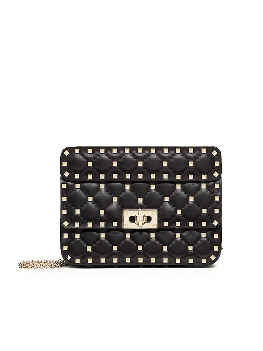 Small Rockstud Spike Nappa Leather Bag