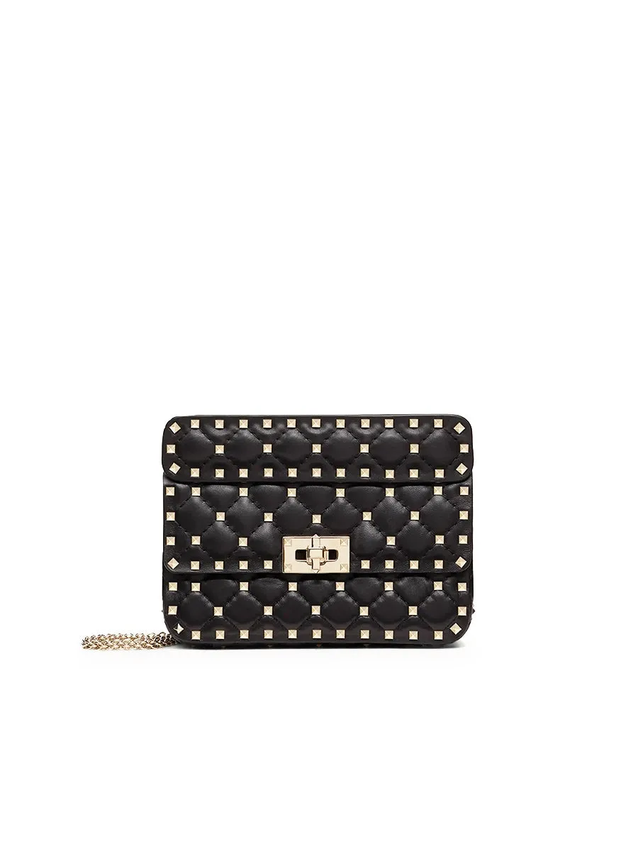 Small Rockstud Spike Nappa Leather Bag