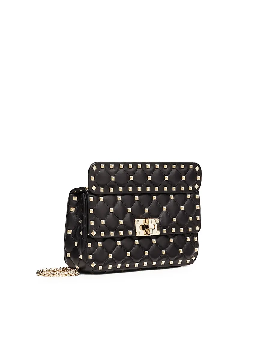 Small Rockstud Spike Nappa Leather Bag