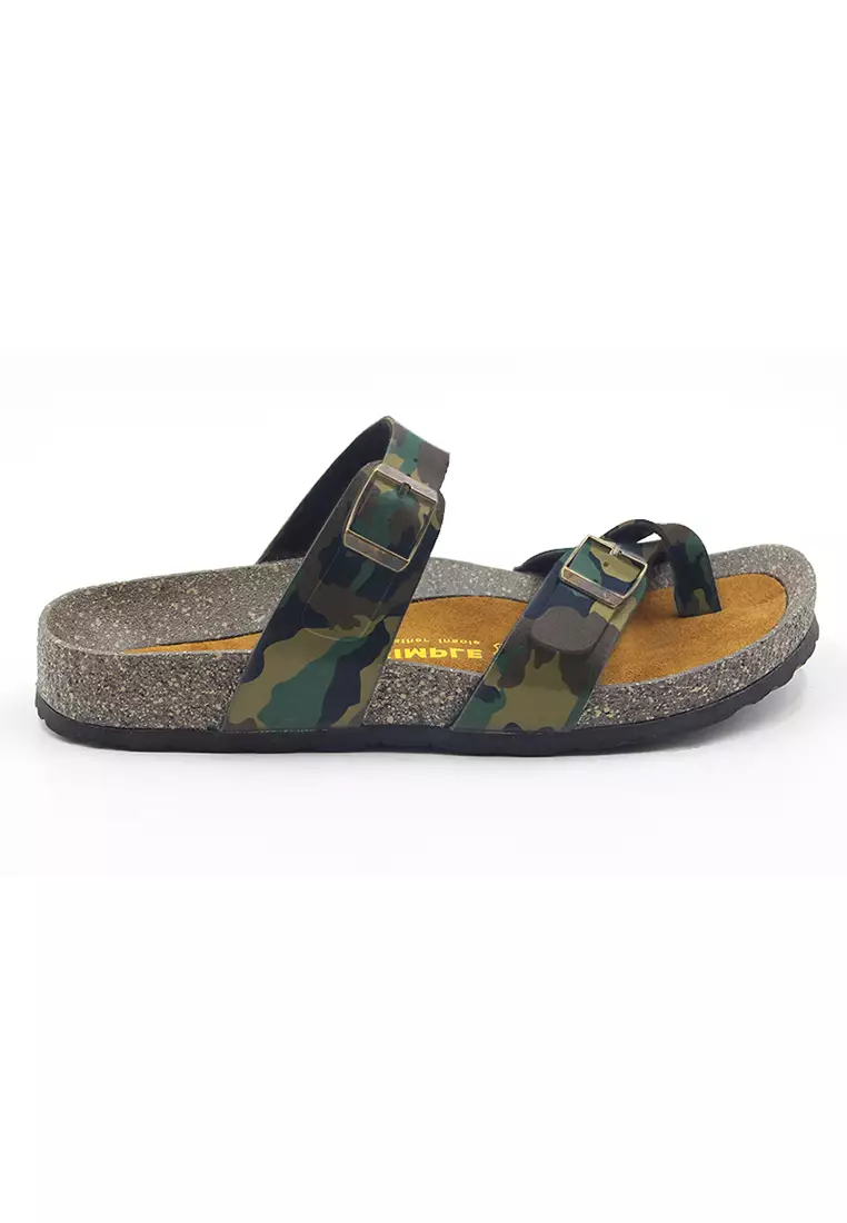 SoleSimple Dublin - Camouflage Leather Sandals & Flip Flops & Slipper