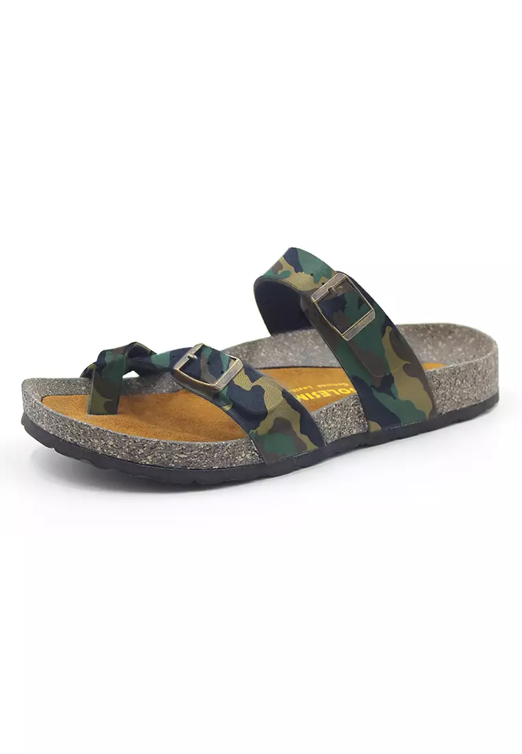 SoleSimple Dublin - Camouflage Leather Sandals & Flip Flops & Slipper