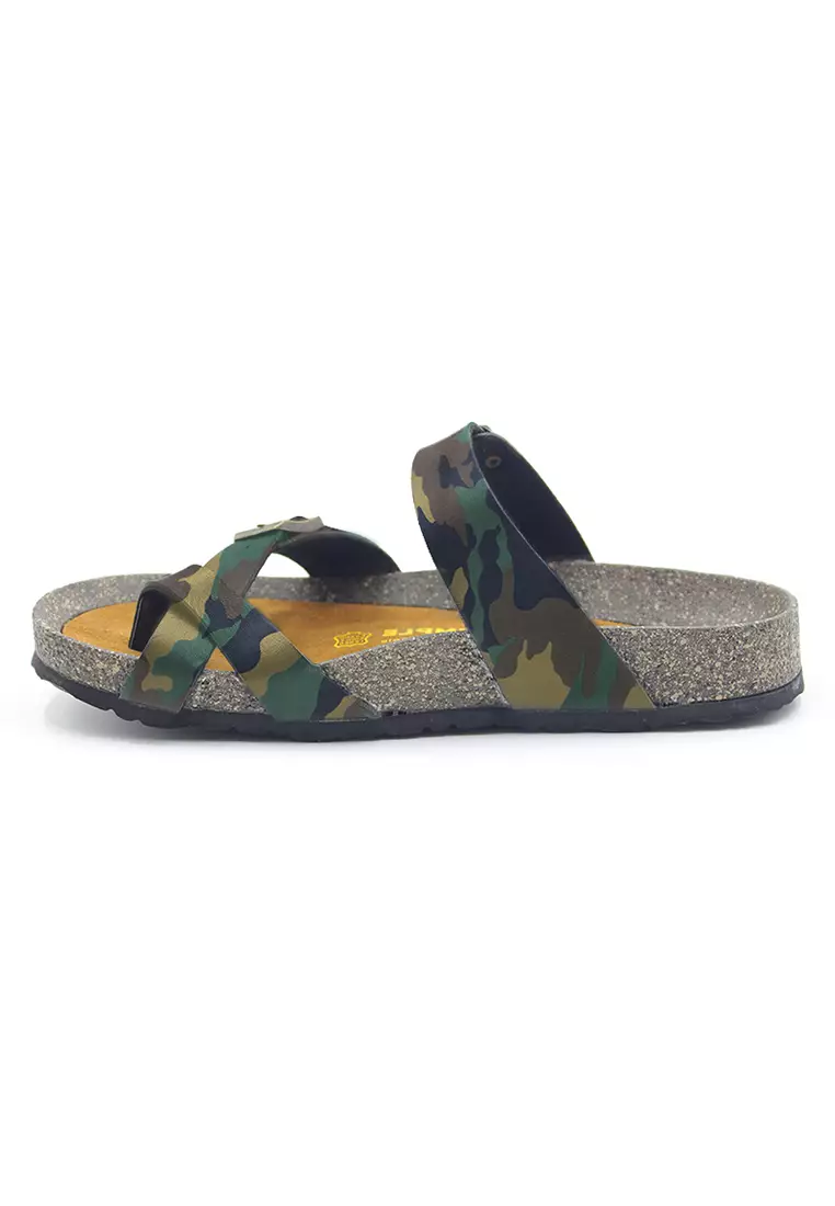 SoleSimple Dublin - Camouflage Leather Sandals & Flip Flops & Slipper